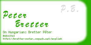 peter bretter business card