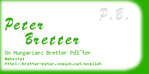 peter bretter business card